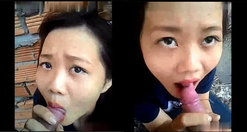 Bạn gái liếm cục thịt ở vườn sau nhà